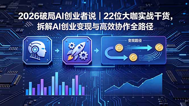 2026 破局 AI 创业者说|22 位大咖实战干货,拆解 AI 创业变现与高效协作全路径-旺仔资源库