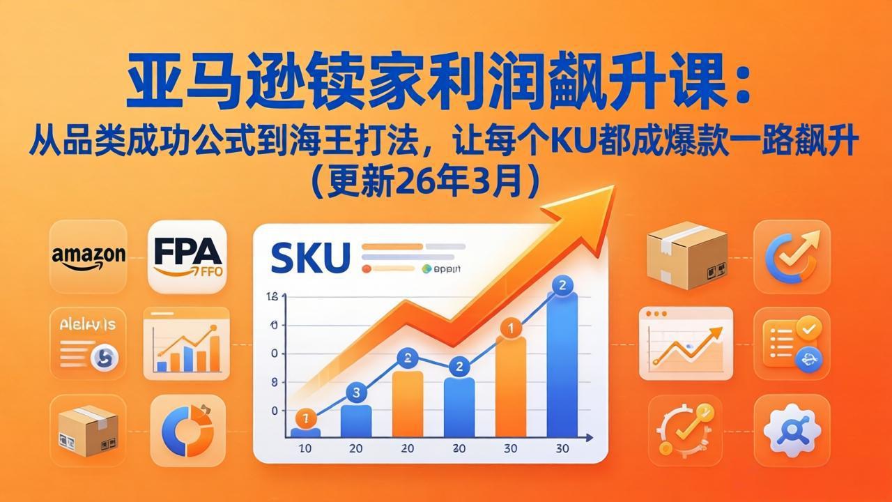 亚马逊卖家利润飙升课:从品类成功公式到海王打法,让每个SKU都成爆款一路飙升(更新26年3月-旺仔资源库