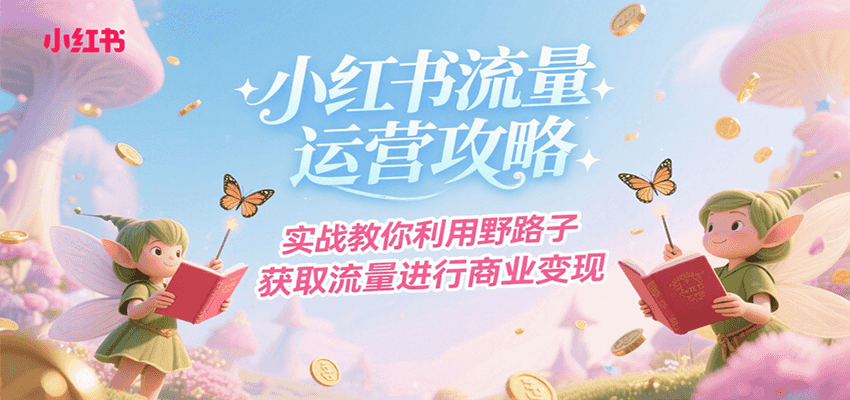小红书流量运营攻略，实战教你利用野路子获取流量进行商业变现-旺仔资源库