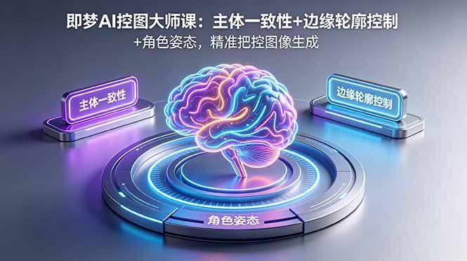 即梦AI控图大师课：主体一致性+边缘轮廓控制+角色姿态，精准把控图像生成-旺仔资源库