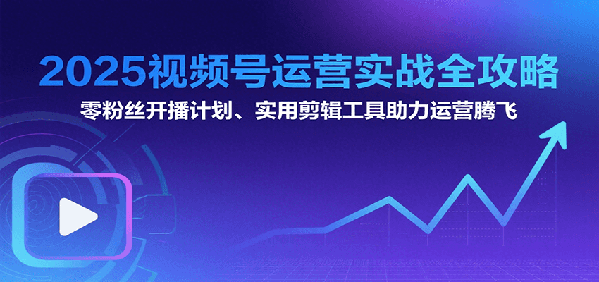 2025视频号运营实战全攻略：零粉丝开播计划、起号到到变现思维逻辑方法-旺仔资源库
