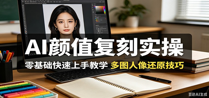 AI颜值复刻实操，零基础快速上手教学，多图人像还原技巧-旺仔资源库