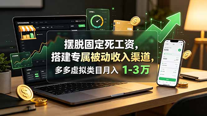 摆脱固定死工资,搭建专属被动收入渠道,多多虚拟类目月入 1-3 万-旺仔资源库
