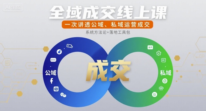 全域成交线上课，一次讲透公域、私域运营成交-旺仔资源库