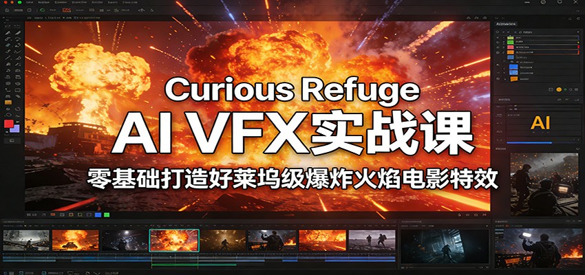 Curious Refuge AI VFX实战课,零基础打造好莱坞级爆炸火焰电影特效-旺仔资源库