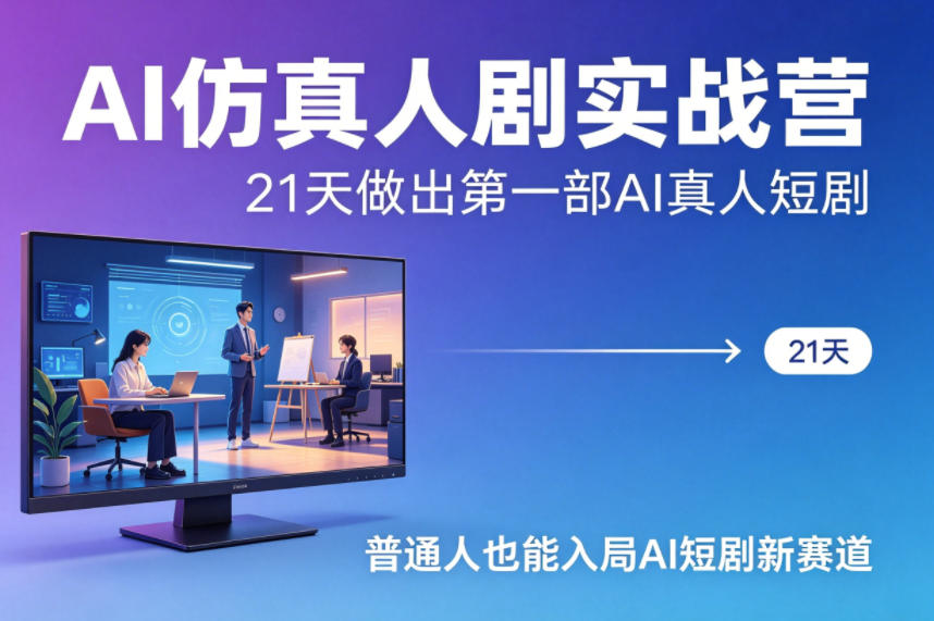 AI仿真人剧实战营，21天做出第一部AI真人短剧，普通人也能入局AI短剧新赛道(更新)-旺仔资源库