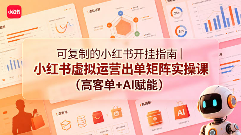可复制的小红书开挂指南｜小红书虚拟运营出单矩阵实操课(高客单+AI赋能)-旺仔资源库