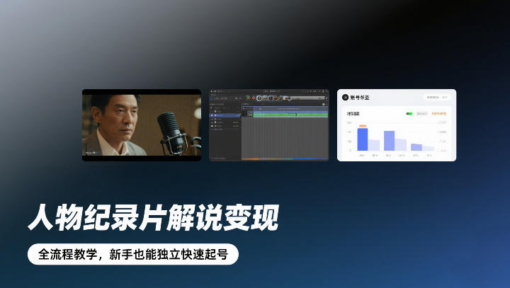 人物纪录片解说变现，全流程教学，新手也能独立快速起号-旺仔资源库