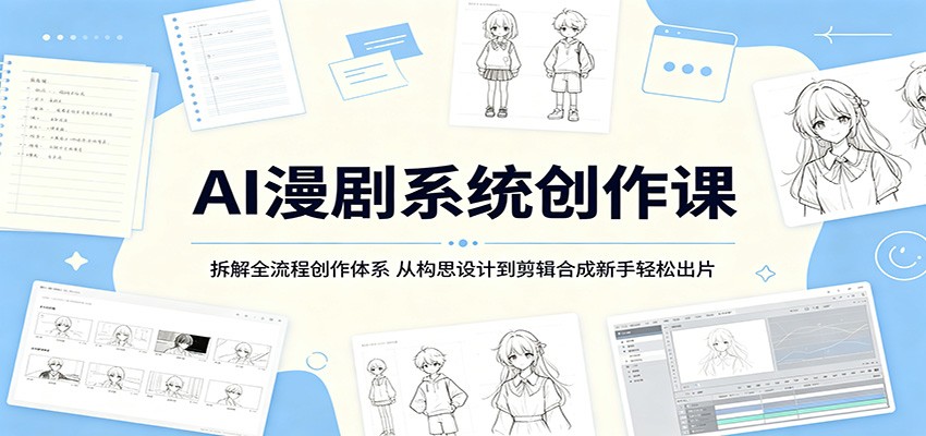 AI漫剧系统创作课:拆解全流程创作体系,从构思设计到剪辑合成新手轻松出片-旺仔资源库
