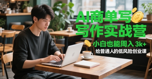 AI商单写作实战营，小白也能周入3k+，给普通人的低风险创业课-旺仔资源库