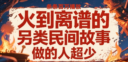 火到离谱的另类民间故事，条条百W播放，做的人超少-旺仔资源库