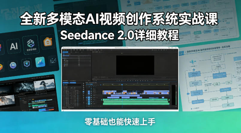 全新多模态AI视频创作系统实战课，Seedance 2.0详细教程，零基础也能快速上手-旺仔资源库