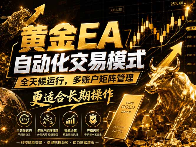 黄金EA量化：多窗口矩阵稳定运行，系统自动执行，收益空间持续放大-旺仔资源库