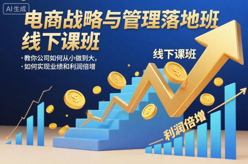 电商战略与管理落地班线下课,教你公司如何从小做到大,如何实现业绩和利润倍增【录音】-旺仔资源库