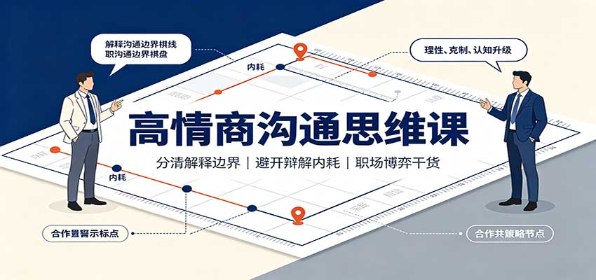 高情商沟通思维课:分清解释边界,避开辩解内耗,职场博弈干货-旺仔资源库