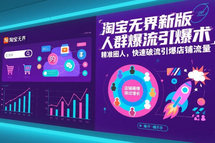淘宝无界新版人群爆流引爆术，精准圈人，快速破流引爆店铺流量-旺仔资源库