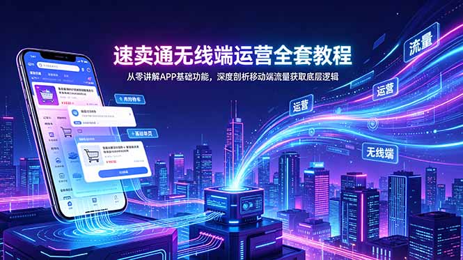 速卖通无线端运营全套教程,从零讲解APP基础功能,深度剖析移动端流量获取底层逻辑-旺仔资源库