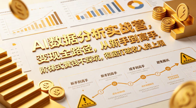 AI数据分析实战营，变现全路径，从新手到高手，阶梯式賺钱不踩坑，彻底打破收入的上限-旺仔资源库