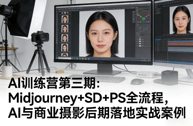 AI训练营第三期：Midjourney+SD+PS全流程，AI与商业摄影后期落地实战案例-旺仔资源库