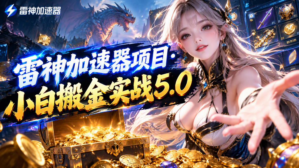 雷神加速器项目·小白搬金实战5.0,抖音W播100-150r,小白入局一天也能几十r-旺仔资源库