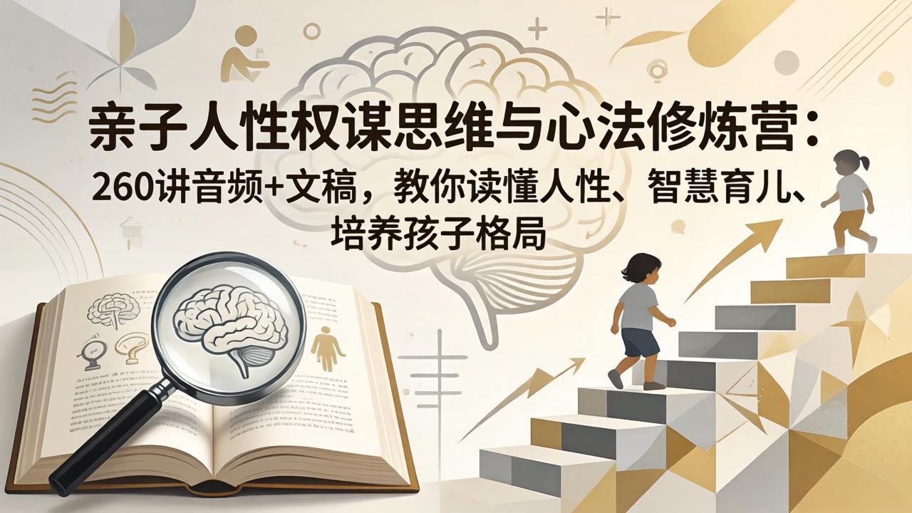 亲子人性权谋思维与心法修炼营：260讲音频+文稿，教你读懂人性、智慧育儿、培养孩子格局-旺仔资源库