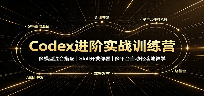 Codex进阶实战训练营:多模型混合搭配,Skill开发部署,多平台自动化落地教学-旺仔资源库