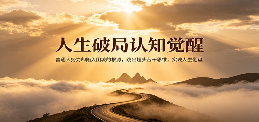 人生破局认知觉醒，普通人努力却陷入困境的根源，跳出埋头苦干思维，实现人生翻盘-旺仔资源库