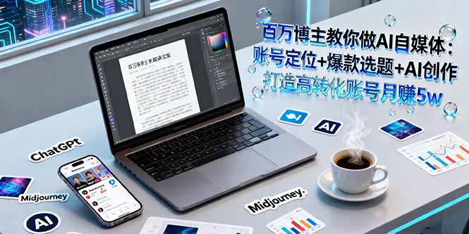 百万博主教你做AI自媒体：账号定位+爆款选题+AI创作 打造高转化账号月赚5w-旺仔资源库