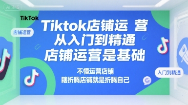 Tiktok店铺运营从入门到精通，店铺运营是基础，不懂运营店铺，瞎折腾店铺就是折腾自己-旺仔资源库