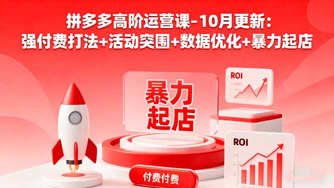 拼多多高阶运营课-10月更新：强付费打法+活动突围+数据优化+暴力起店-旺仔资源库