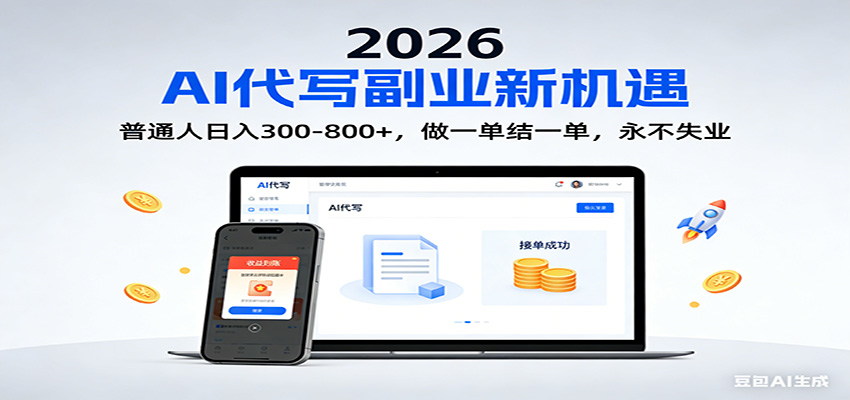 2026 副业首选！AI 代写日入 300-800，普通人0门槛，做一单结一单！-旺仔资源库