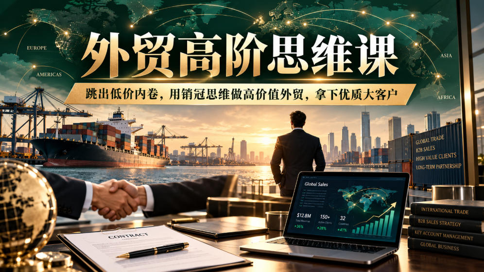 外贸高阶思维课，跳出低价内卷，用销冠思维做高价值外贸，拿下优质大客户-旺仔资源库