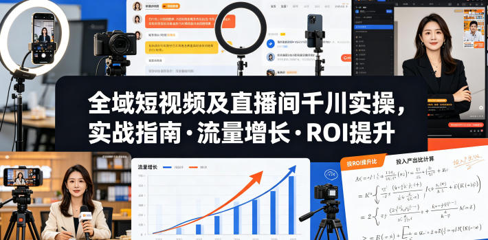 全域短视频及直播间千川实操,实战指南·流量增长·ROI提升(更新)-旺仔资源库