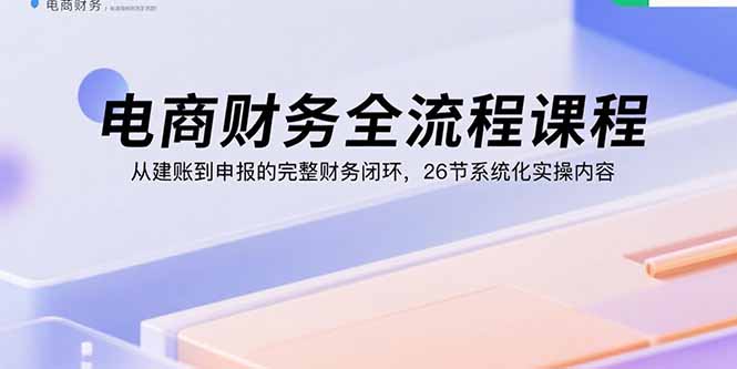电商财务全流程课程：从建账到申报的完整财务闭环，26节系统化实操内容-旺仔资源库