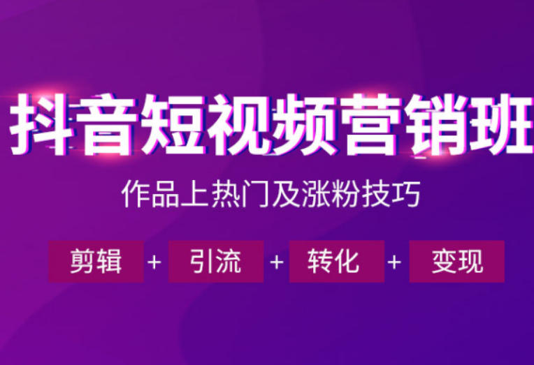 抖音短视频运营班，一门课学会作品上热门及涨粉技巧，引流转化剪辑变现(2026年5月)-旺仔资源库