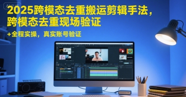2025跨模态去重搬运剪辑手法，跨模态去重现场验证 +全程实操，真实账号验证-旺仔资源库