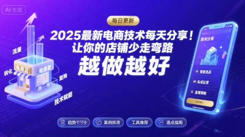 2025最新电商技术每天分享，让你的店铺少走弯路，越做越好(更新8月)-旺仔资源库