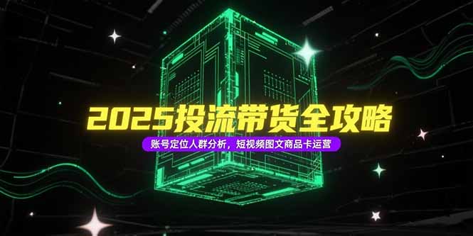 2025投流带货全攻略，账号定位人群分析，短视频图文商品卡运营-旺仔资源库