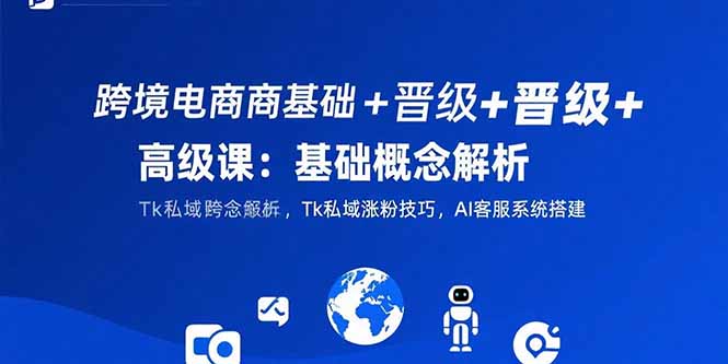 跨境电商基础+晋级+高级课：基础概念解析,Tk私域涨粉技巧,AI客服系统搭建-旺仔资源库