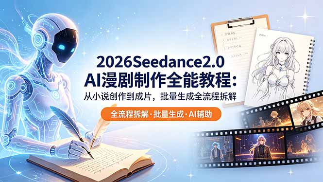 2026Seedance2.0 AI制作全能教程:从小说创作到成片,批量生成全流程拆解-旺仔资源库