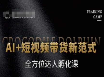 AI+短视频带货新范式，全方位达人孵化课-旺仔资源库