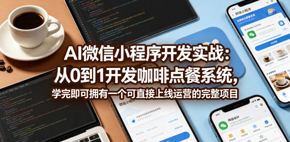 AI微信小程序开发实战:从0到1开发咖啡点餐系统,学完即可拥有一个可直接上线运营的完整项目-旺仔资源库