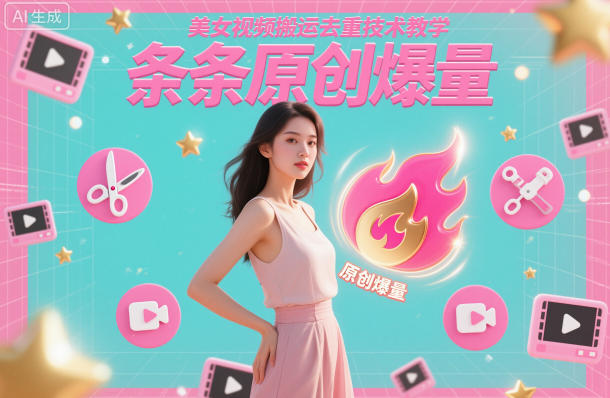 美女视频搬运去重技术教学,条条原创爆量-旺仔资源库
