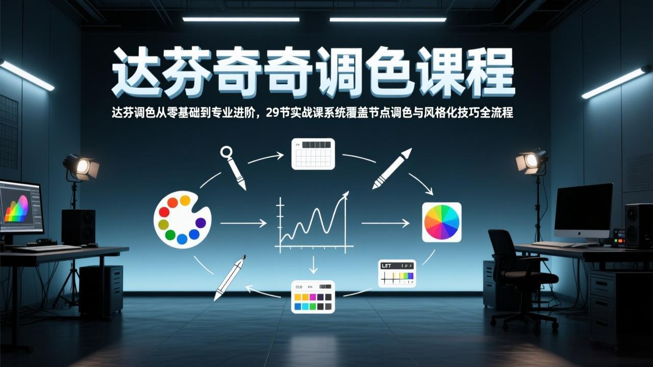 达芬奇调色从零基础到专业进阶，29节实战课系统覆盖节点调色与风格化技巧全流程-旺仔资源库