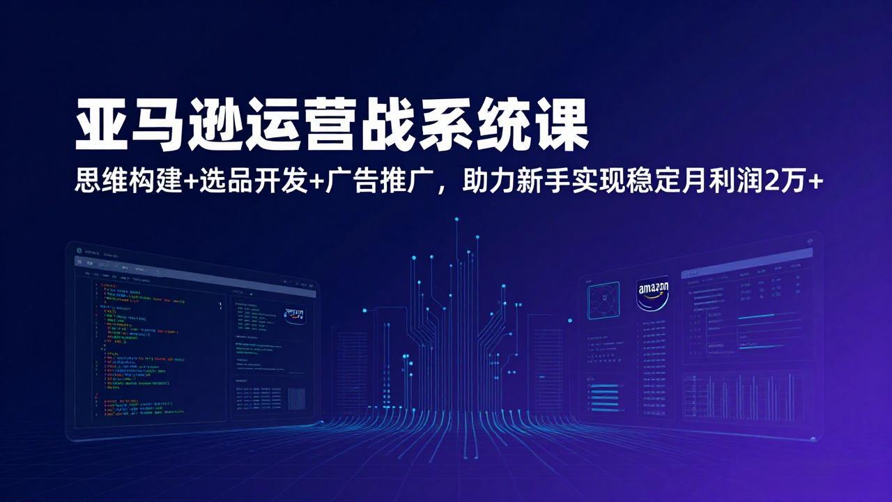 亚马逊运营实战系统课，思维构建+选品开发+广告推广，助力新手实现稳定月利润2万+(更新-旺仔资源库