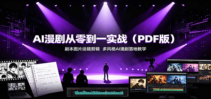 AI漫剧从零到一实战(PDF版)：剧本图片运镜剪辑，多风格AI漫剧落地教学-旺仔资源库