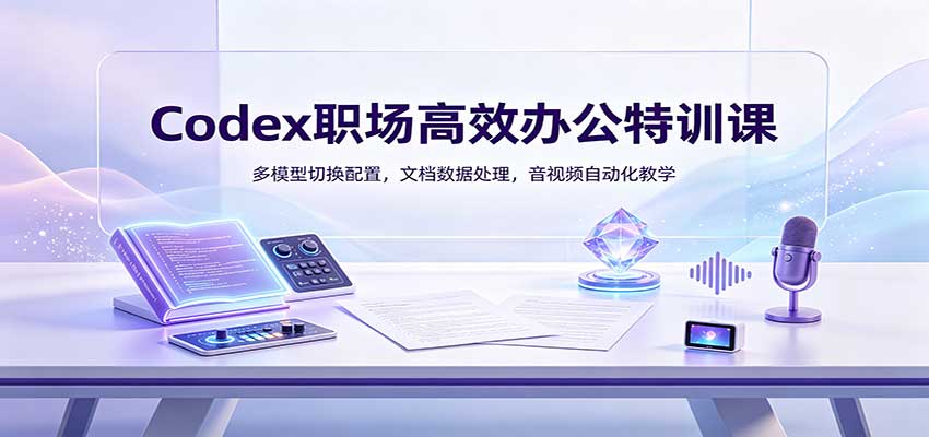 Codex职场高效办公特训课:多模型切换配置,文档数据处理,音视频自动化教学-旺仔资源库