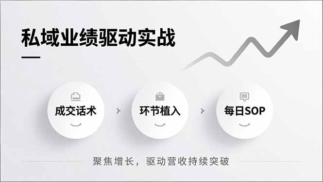私域业绩驱动实战,成交话术、环节植入、每日SOP,聚焦增长,驱动营收持续突破-旺仔资源库