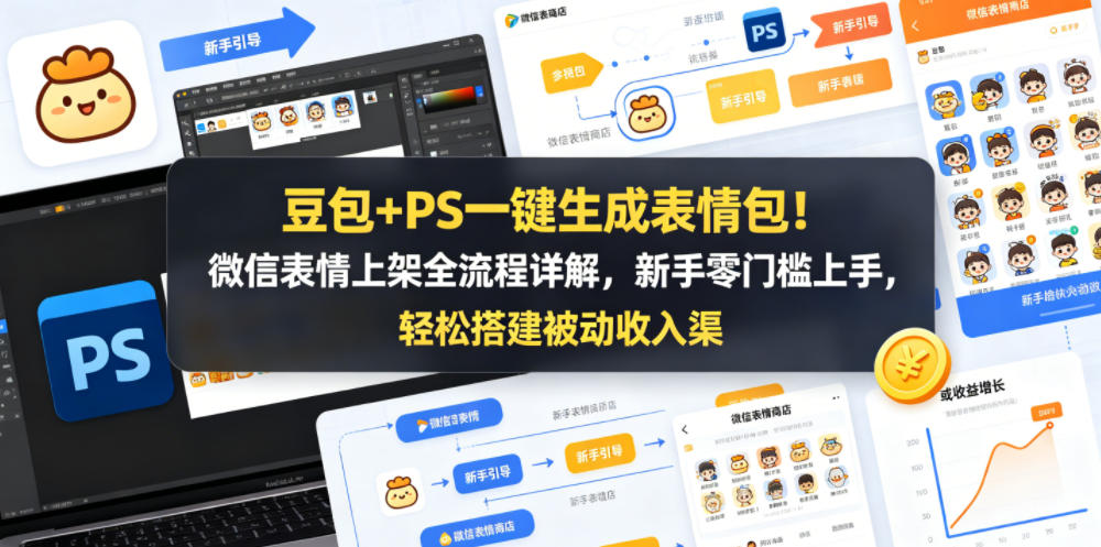 豆包+PS一键生成表情包！微信表情上架全流程详解，新手零门槛上手，轻松搭建被动收入渠道-旺仔资源库