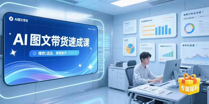 AI图文带货速成课，养号引流秘籍，爆款选品策略，美图制作全流程-旺仔资源库